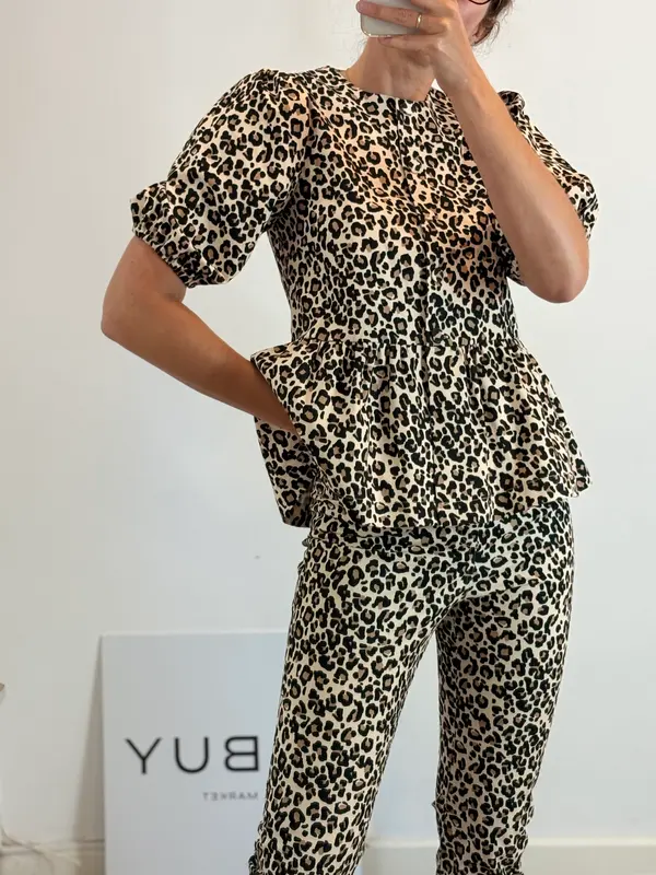 BIMANI. Top mangas farol animal print. T S
