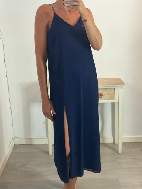 BIMANI. Vestido azul lencero T.m