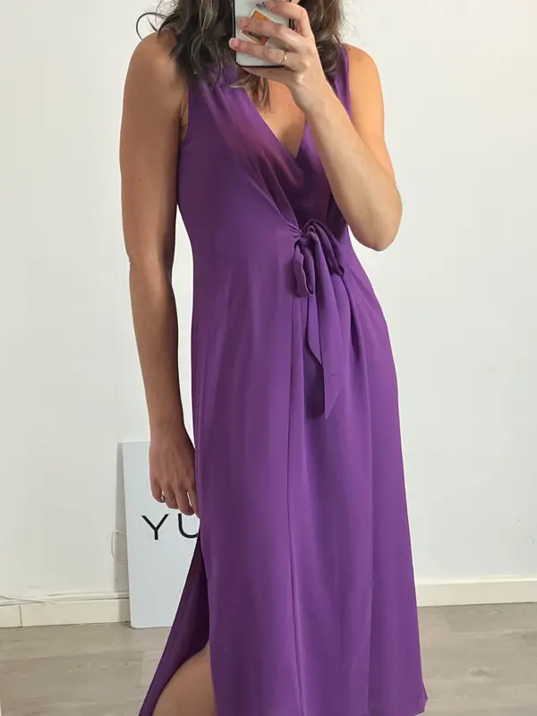BIMANI. Vestido midi morado T.m