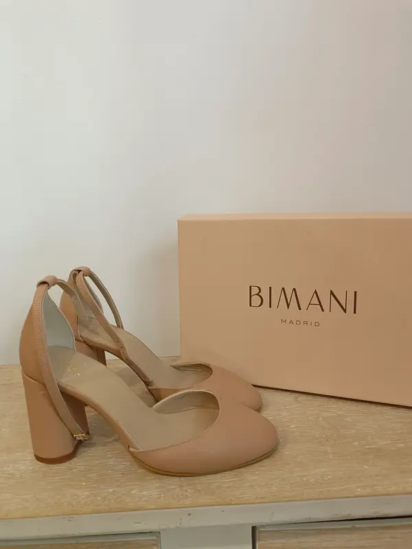 BIMANI. Zapatos rosas tacón T.38