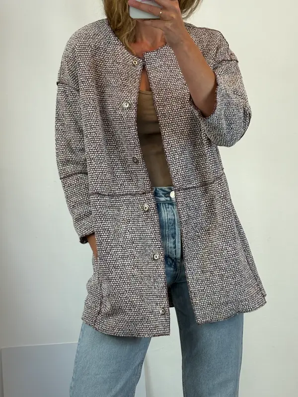 BIMBA Y LOLA. chaqueta textura burdeos