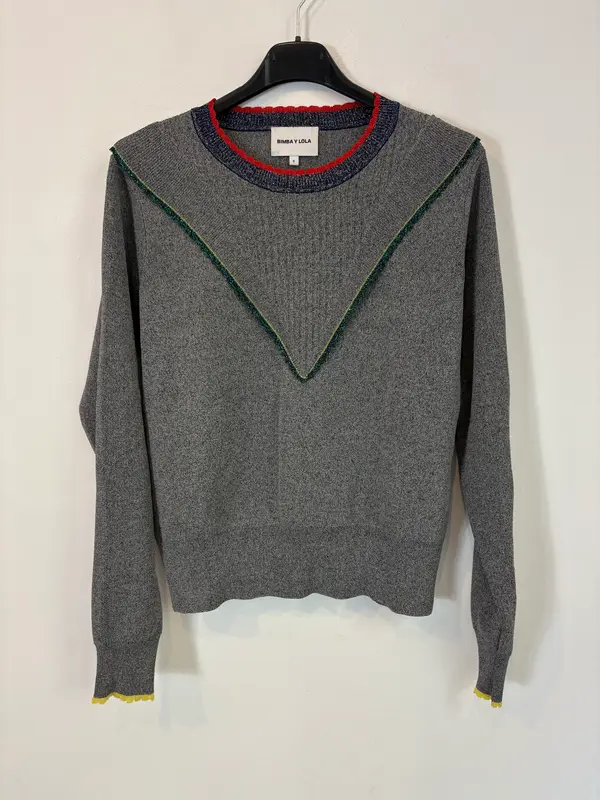BIMBA Y LOLA . Jersey viscosa jaspeado detalle hilos. T S