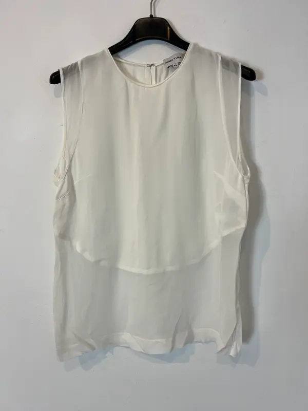 BIMBA Y LOLA. Top blanco textura. T XS