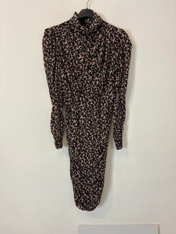 BIMBA Y LOLA. Vestido corto estampado fruncido