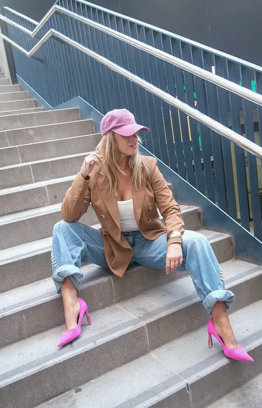 Blazer polipiel efecto ante Camel