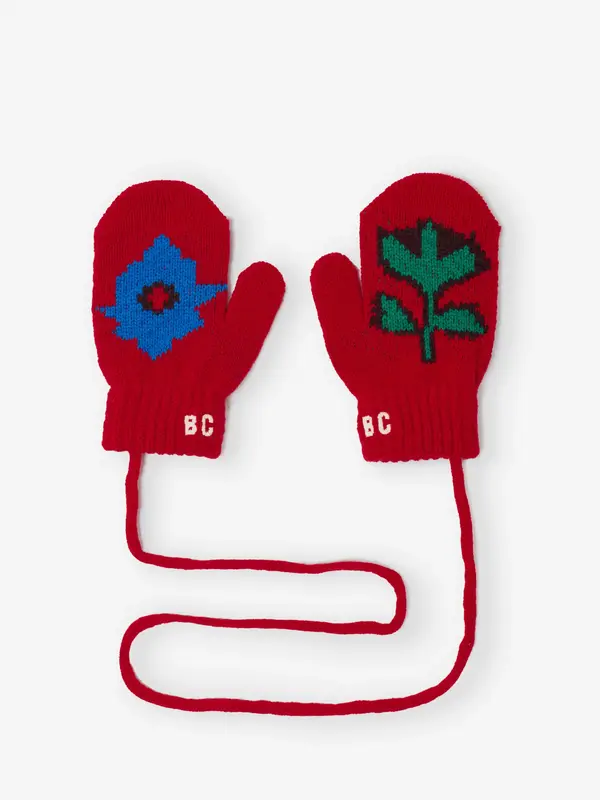 Blossom knitted mittens