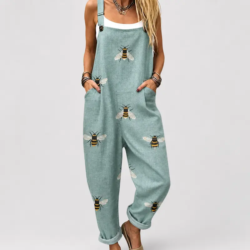 Blue Bee Print | Comfortable Jumpsuit