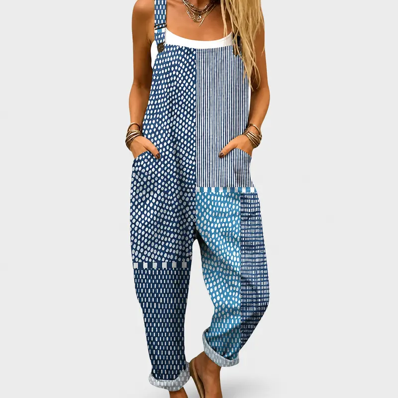Blue | Comfortable Printed Jumpsuit