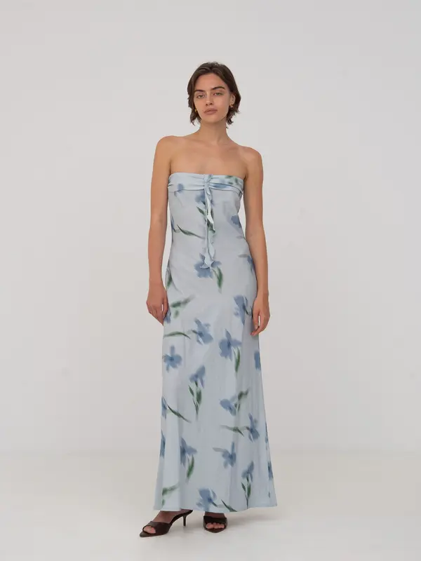 Blue Flower Print Dream Dress