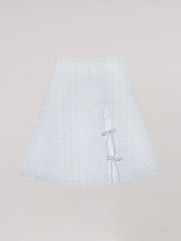 Blue Lumora White Midi Skirt