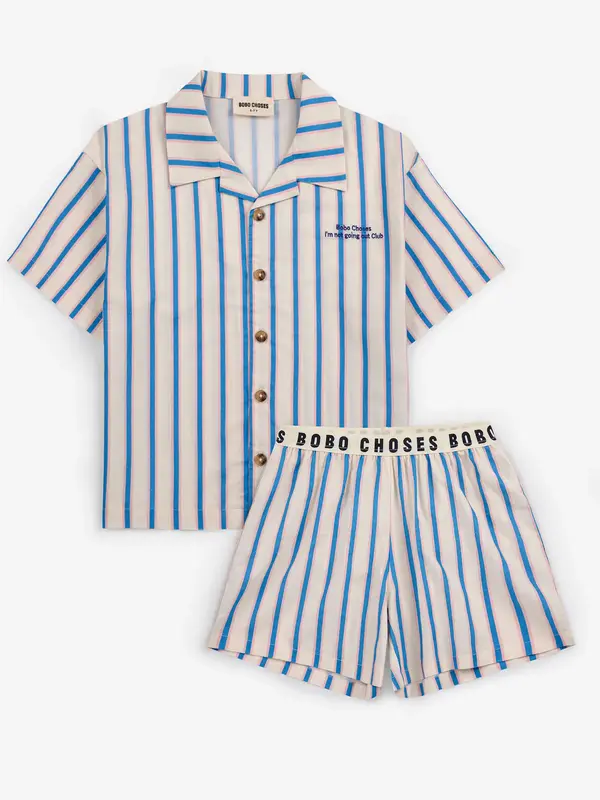 Blue Stripes loungewear woven set