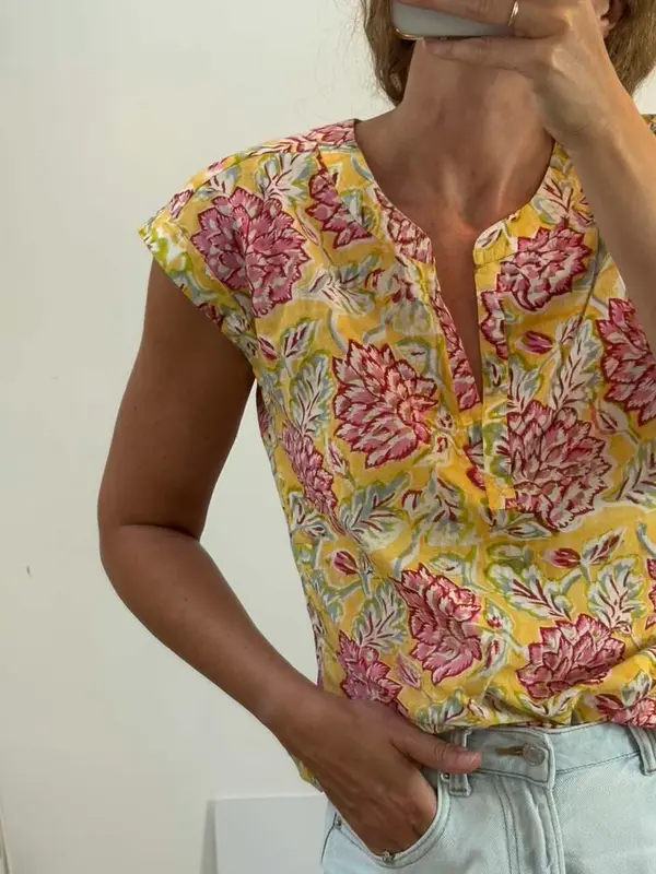 Blusa algodón estampada