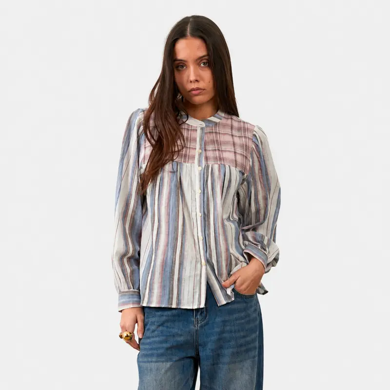 Blusa de rayas de algodón - Orfeo