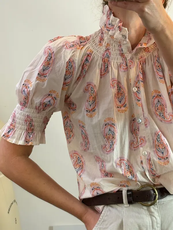 Blusa estampada nido de abeja