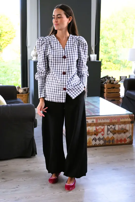 BLUSA FABIOLA - VICHY GRIS