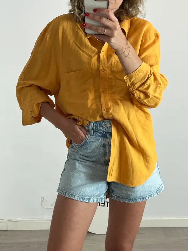Blusa fluida mostaza T.38