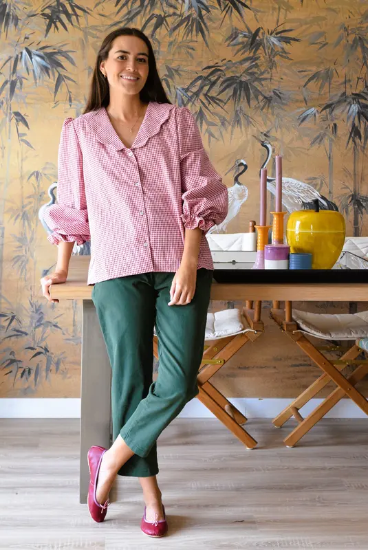 BLUSA GRETA - VICHY GRANATE -