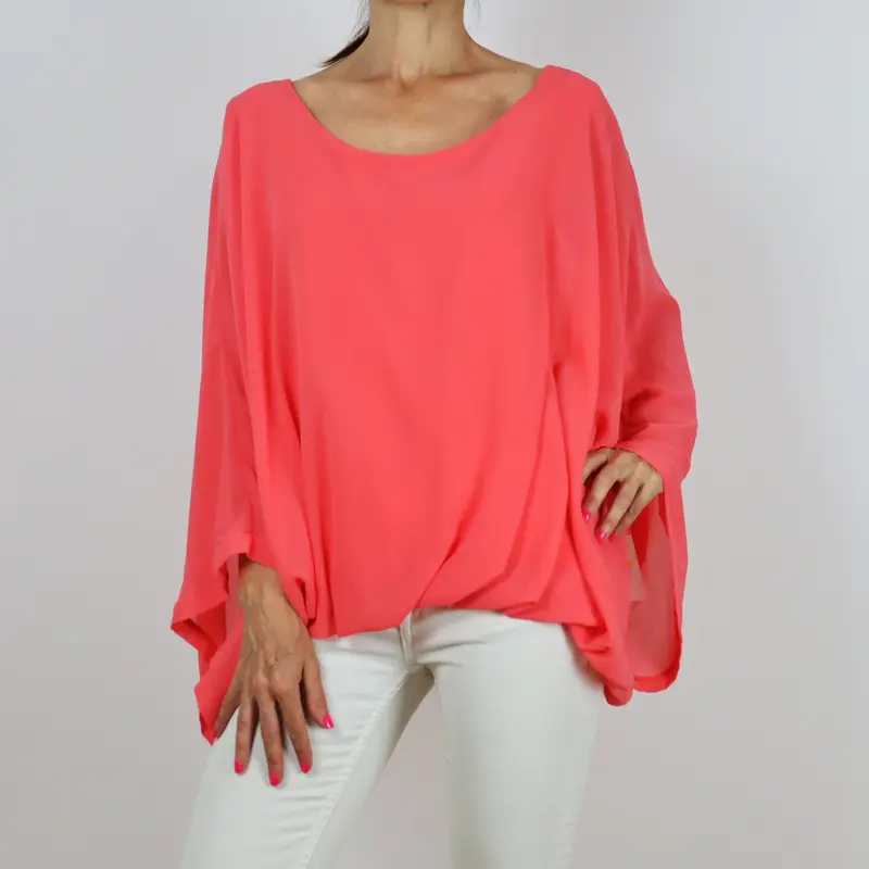 Blusa manga murciélago color coral