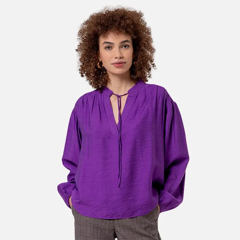 Blusa morada cuello mao lazada - Surkana