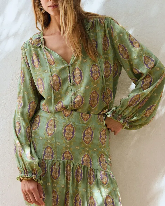 Blusa PETUNIA Verdelite mosaic