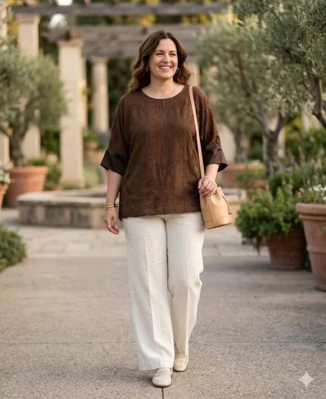 Blusa Textura Bordada Deva - Chocolate