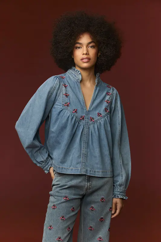 BLUSA VAQUERA BORDADA