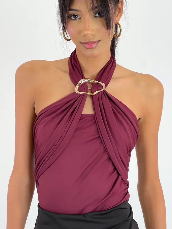 Body halter detalle dorado