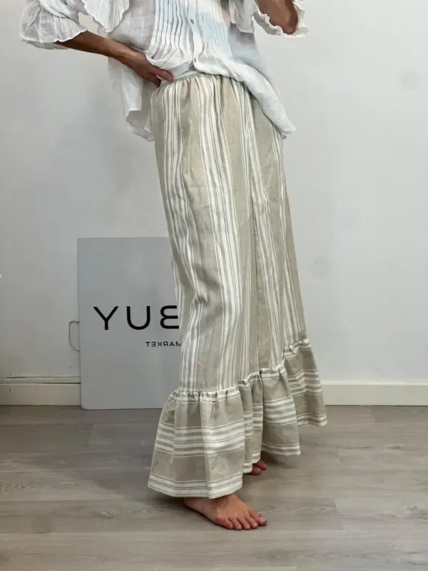 BOJ. Falda larga lino beige