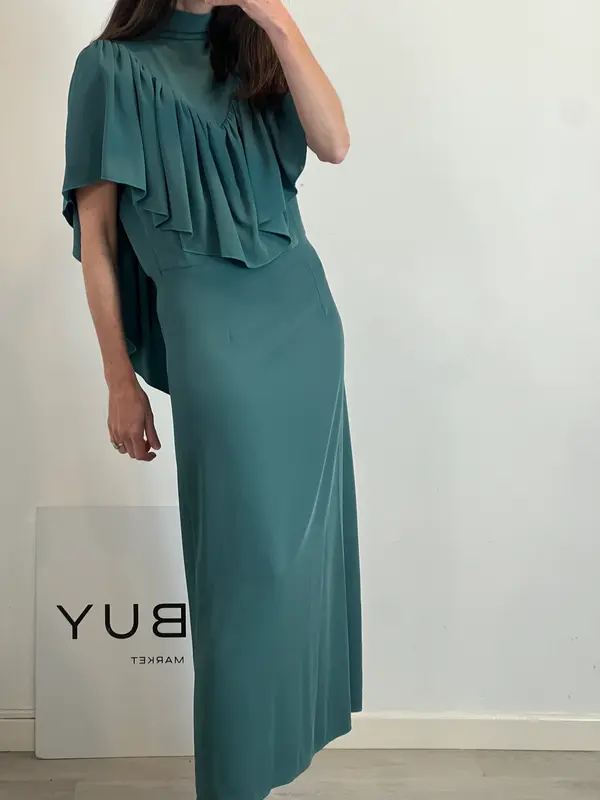 BOLFATE. Vestido midi escote volante