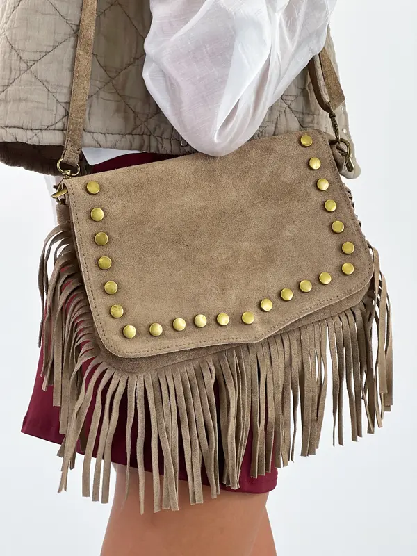 Bolso ante bandolera flecos