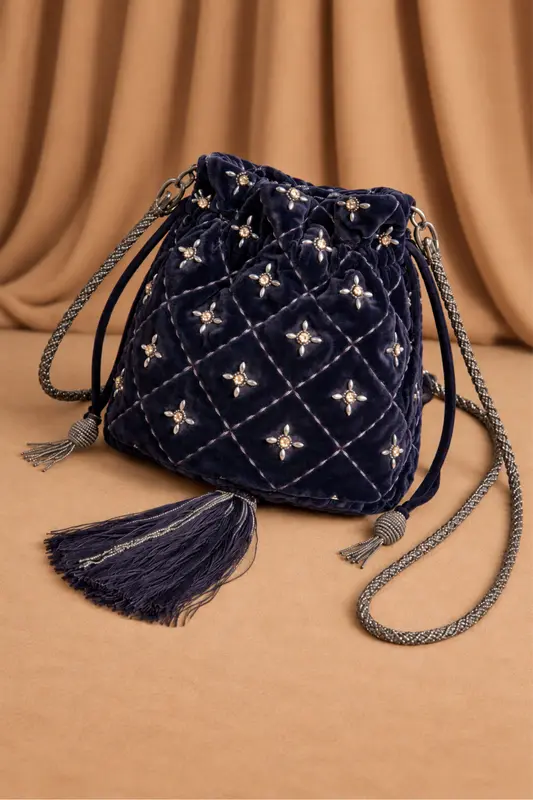 BOLSO BLAM VELVET MARINO