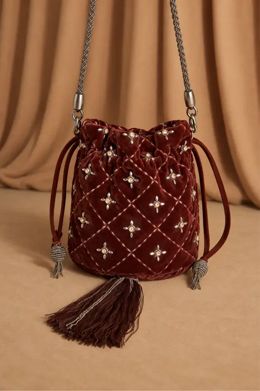 BOLSO BLAM VELVET MARRON