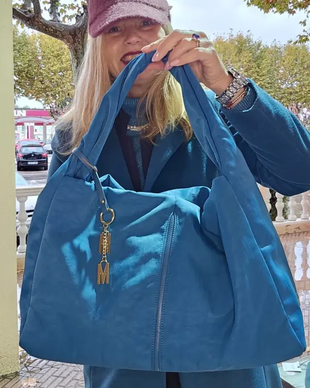 Bolso de Nylon Azul Petróleo