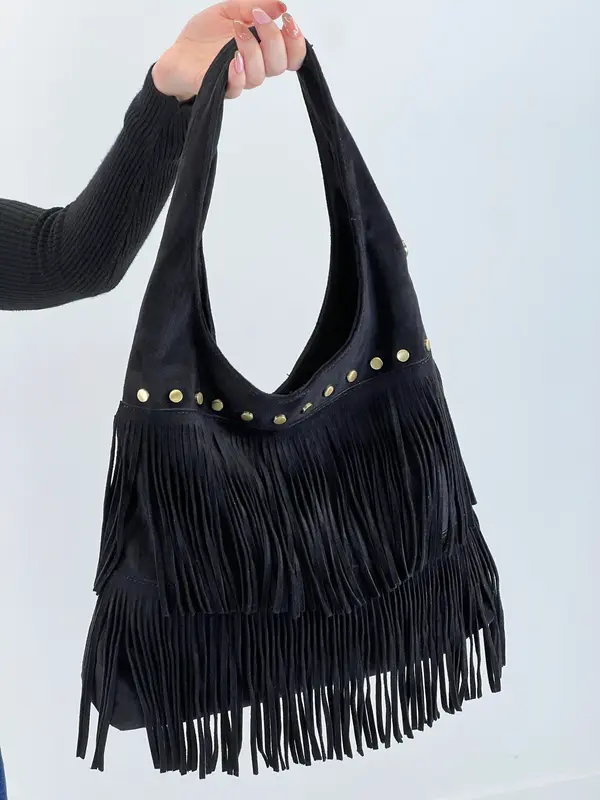 Bolso flecos tachuela
