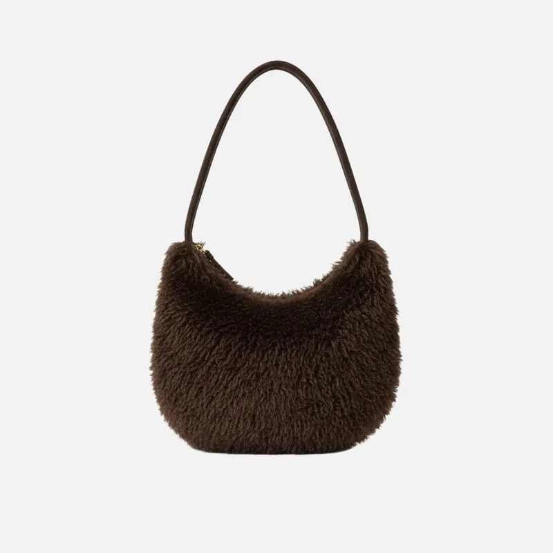 Bolso hombro pelo sintético marrón - Surkana