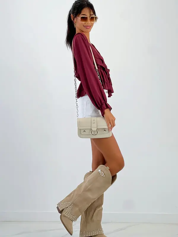 Bolso piel tachuela