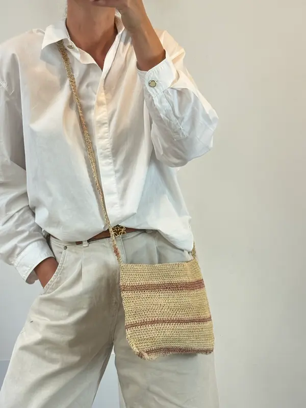Bolso rafia asa larga
