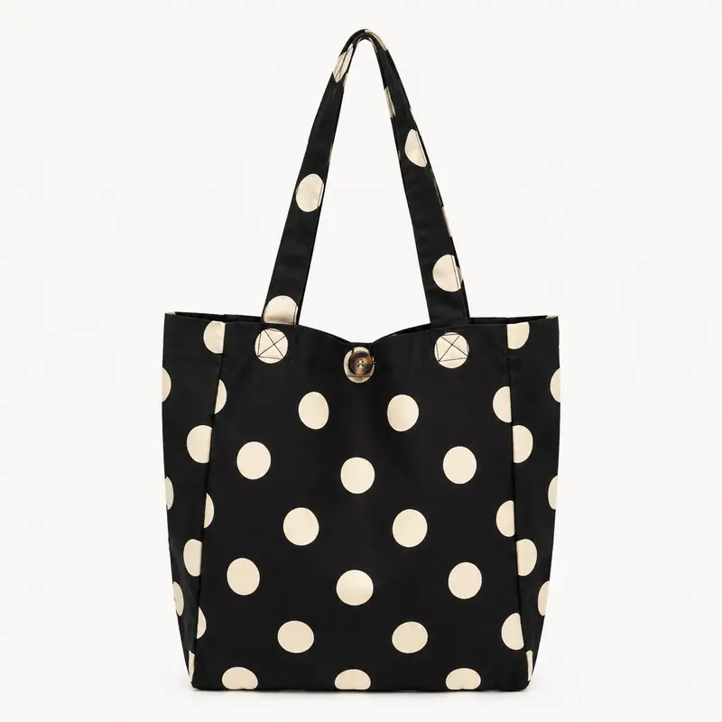 Bolso Shopper Lunares Negro Trapío