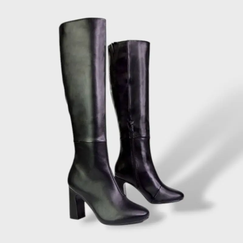 Botas Altas Mujer Tacón Ancho Elegantes