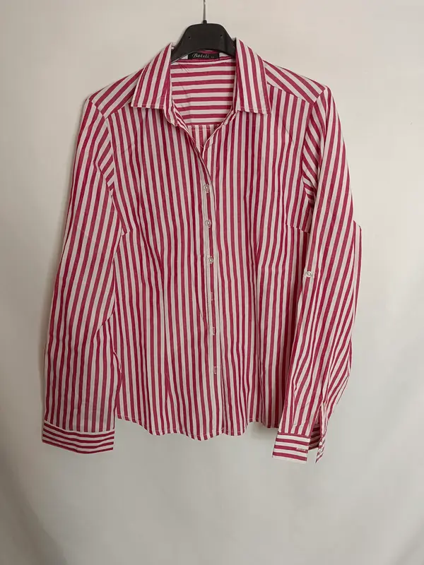 BOTELI. Camisa rayas roja y blanca T.42