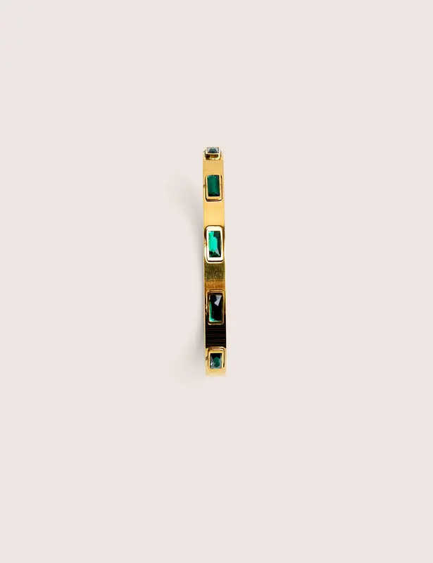 Brazalete chapado en oro con piedras de vidrio