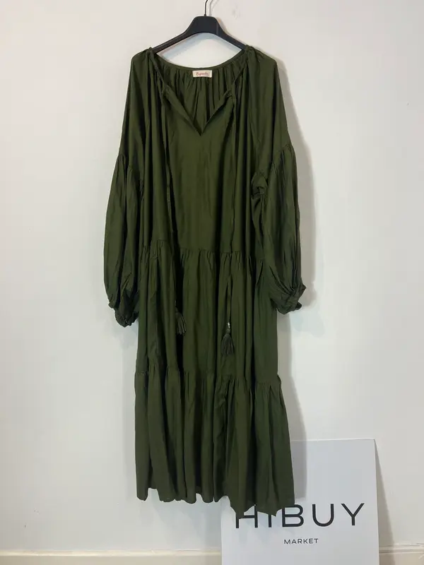 BUGANVILIA. Vestido largo verde