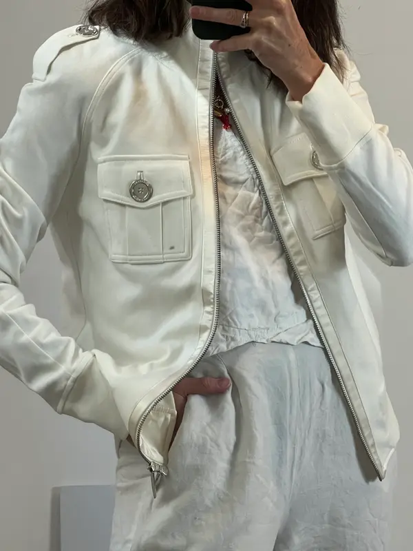 BURBERRY. Chaqueta blanca algodón bolsillos. T 42