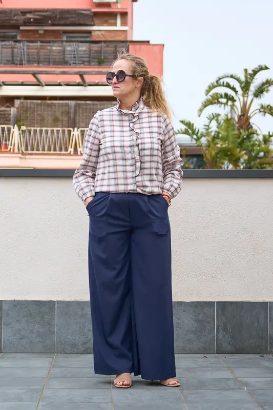 Camisa de cuadros con ribete