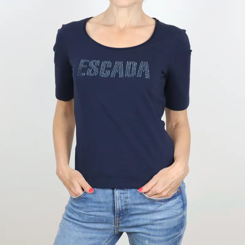 Camiseta de manga corta azul Escada