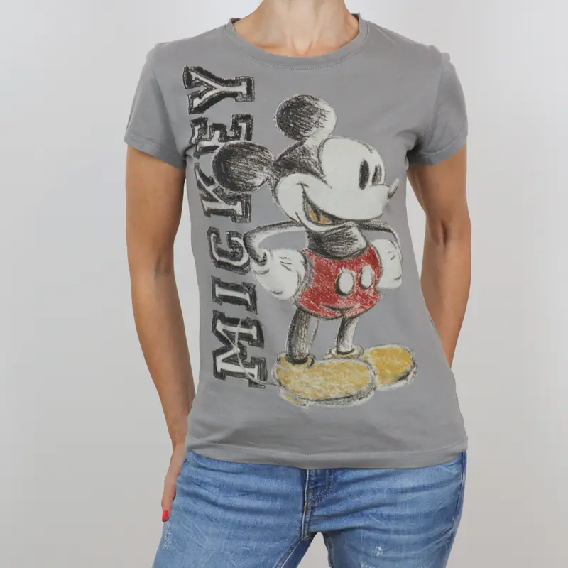 Camiseta de manga corta gris Mickey Mouse