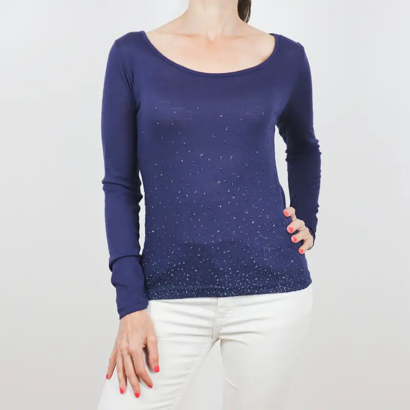 Camiseta de manga larga azul brillantes L'Altra Moda