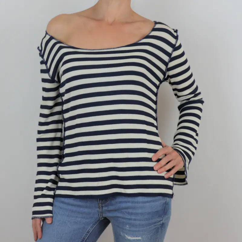 Camiseta de manga larga de rayas