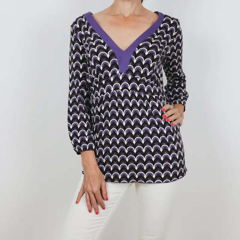 Camiseta de manga larga estampado morado Marella