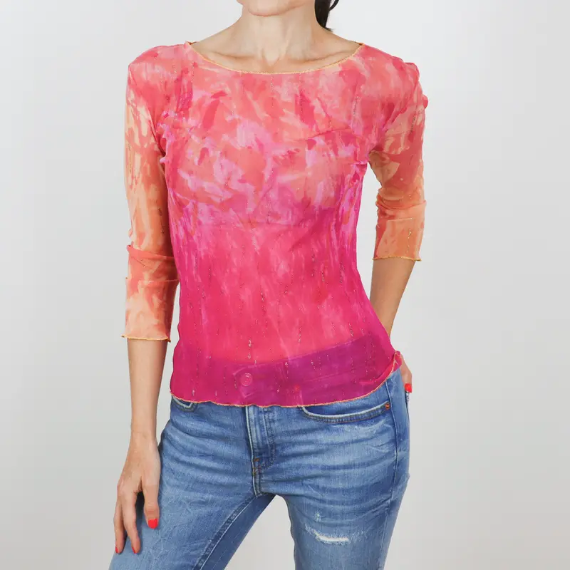 Camiseta de manga larga tonos rosas